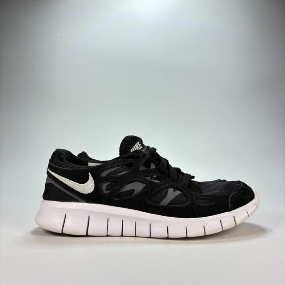 Nike Free Run 2 Black Lace Up Running Shoes Sneakers DM9057-001 Women’s Size 8.5 - Picture 1 of 10